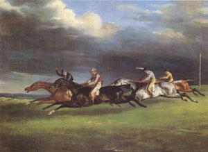 Theodore   Gericault The Derby at Epsom in 1821 (mk05) France oil painting art